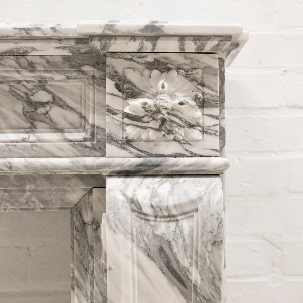 Louis XVI Style Italian Arabescato Marble Fireplace | The Architectural Forum