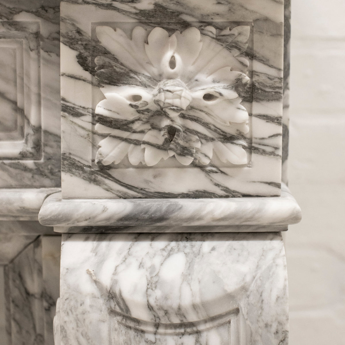 Louis XVI Style Italian Arabescato Marble Fireplace | The Architectural Forum