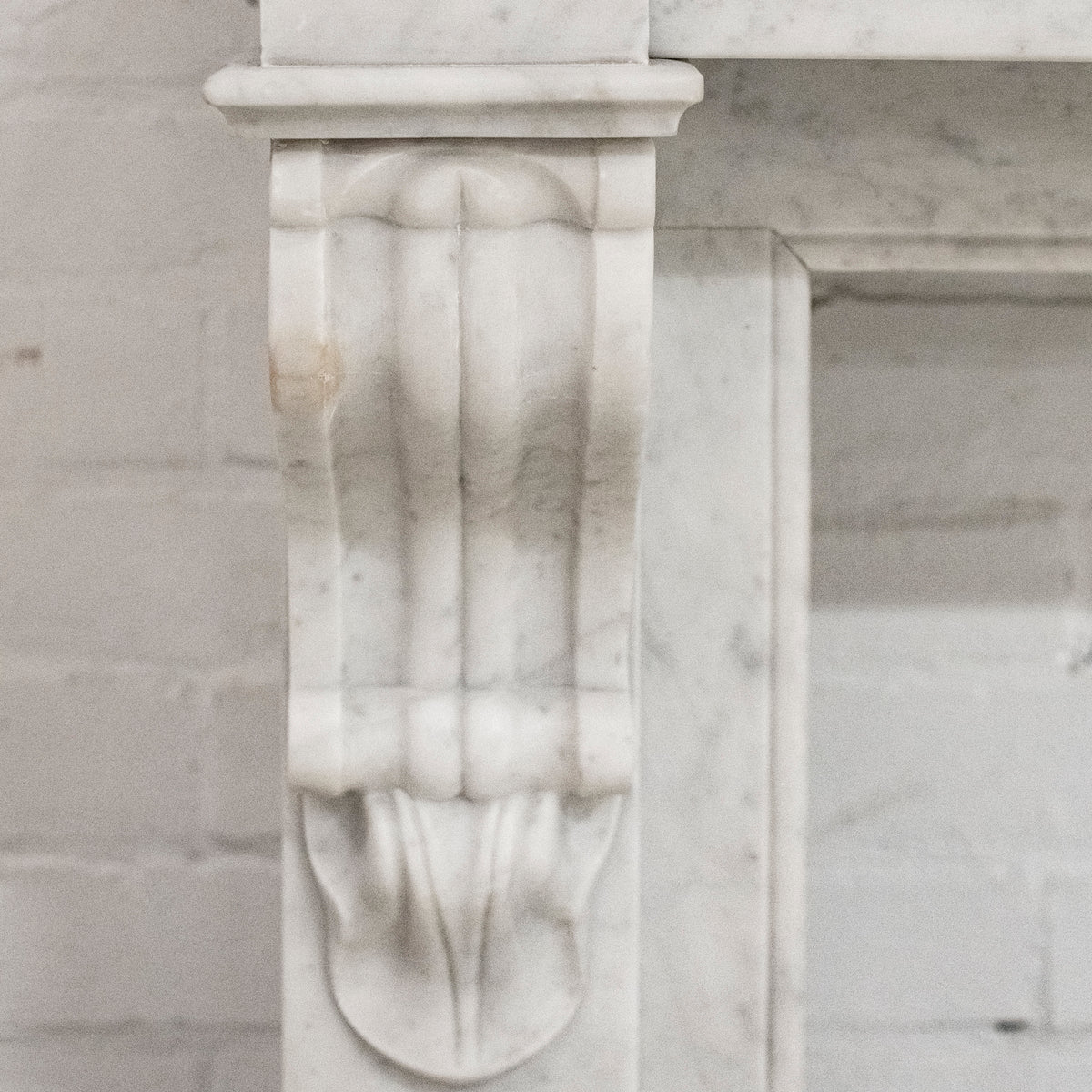 Antique 19th Century French Style Carved Marble Fireplace in Carrara Marble | The Architectural Forum