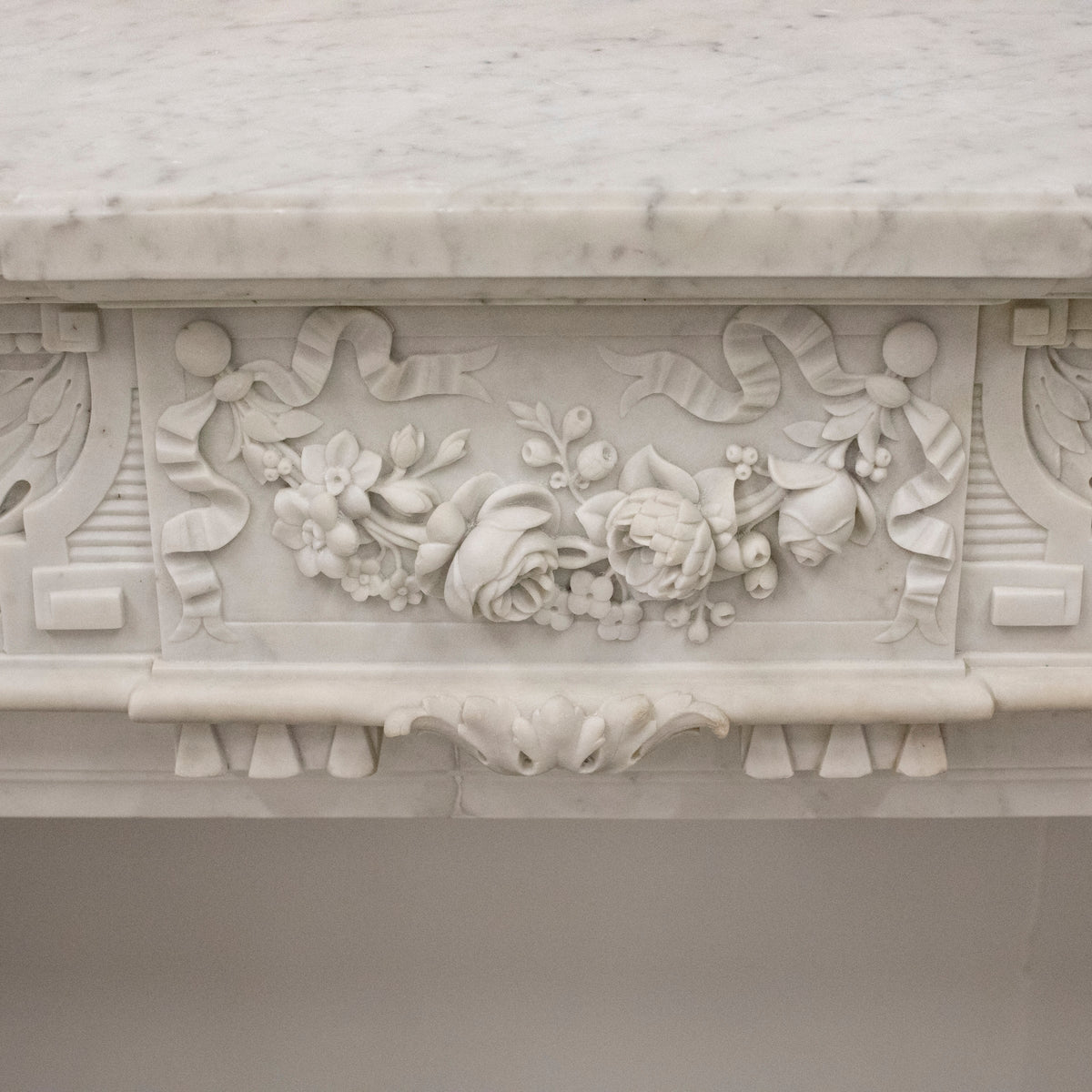 Antique 19th Century Carrara Marble Fireplace | The Architectural Forum