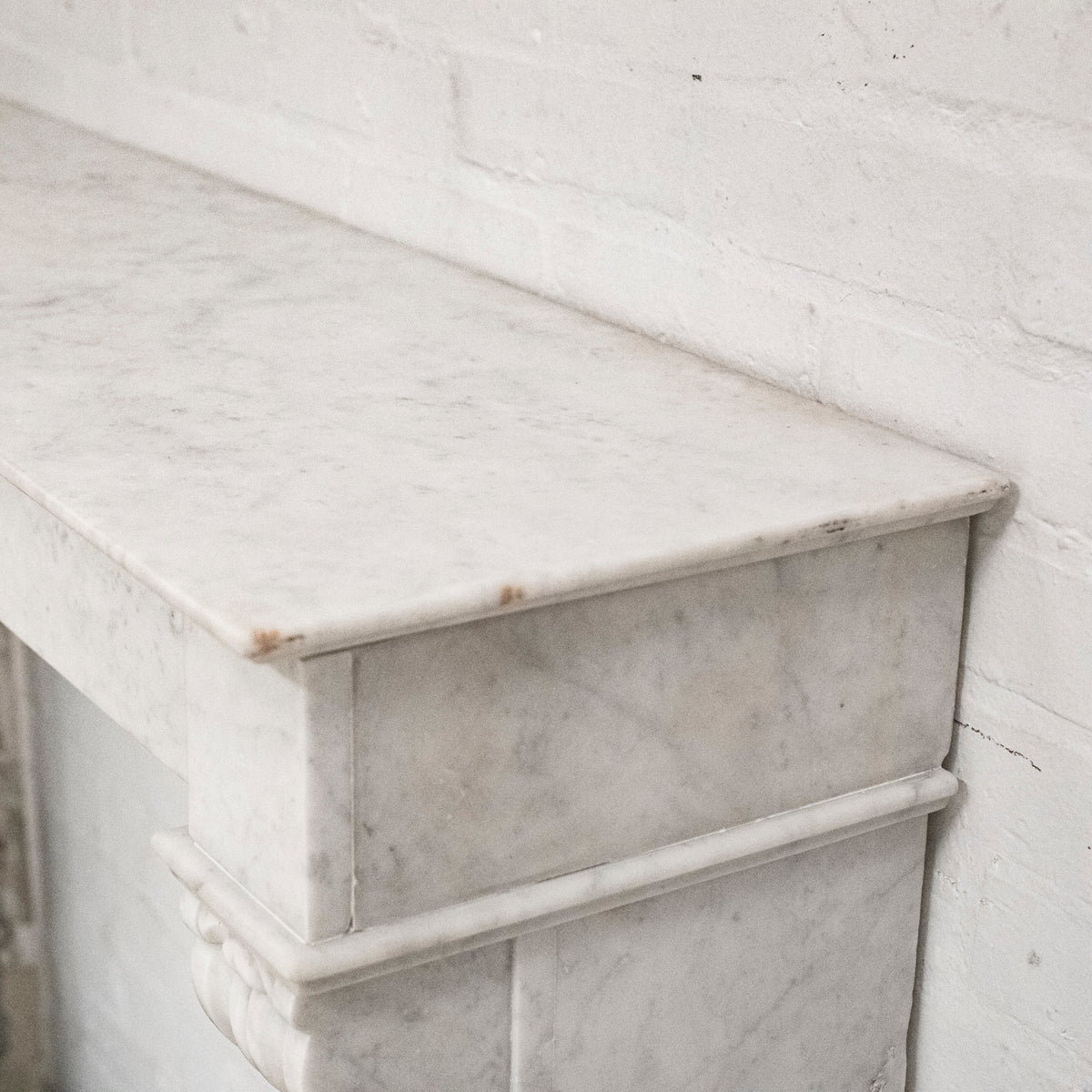 Antique 19th Century French Style Carved Marble Fireplace in Carrara Marble | The Architectural Forum