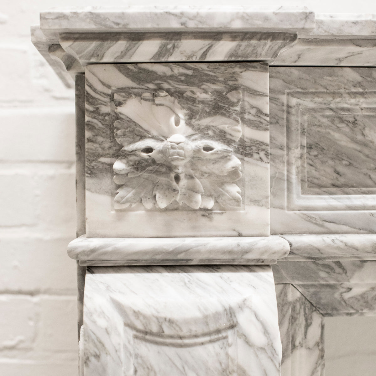 Louis XVI Style Italian Arabescato Marble Fireplace | The Architectural Forum