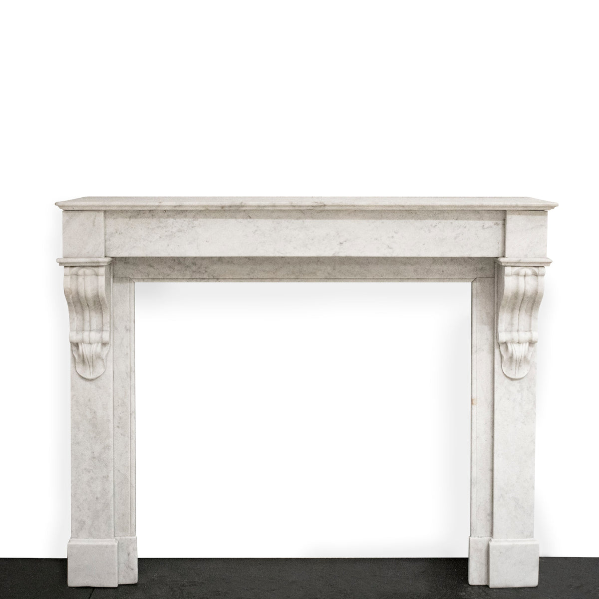 Antique 19th Century French Style Carved Marble Fireplace in Carrara Marble | The Architectural Forum