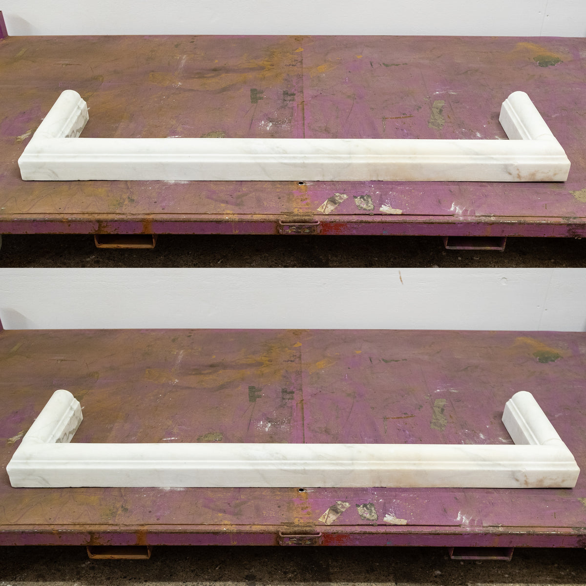 Antique Carrara Marble Fender |  Fireplace Curb Fender | The Architectural Forum