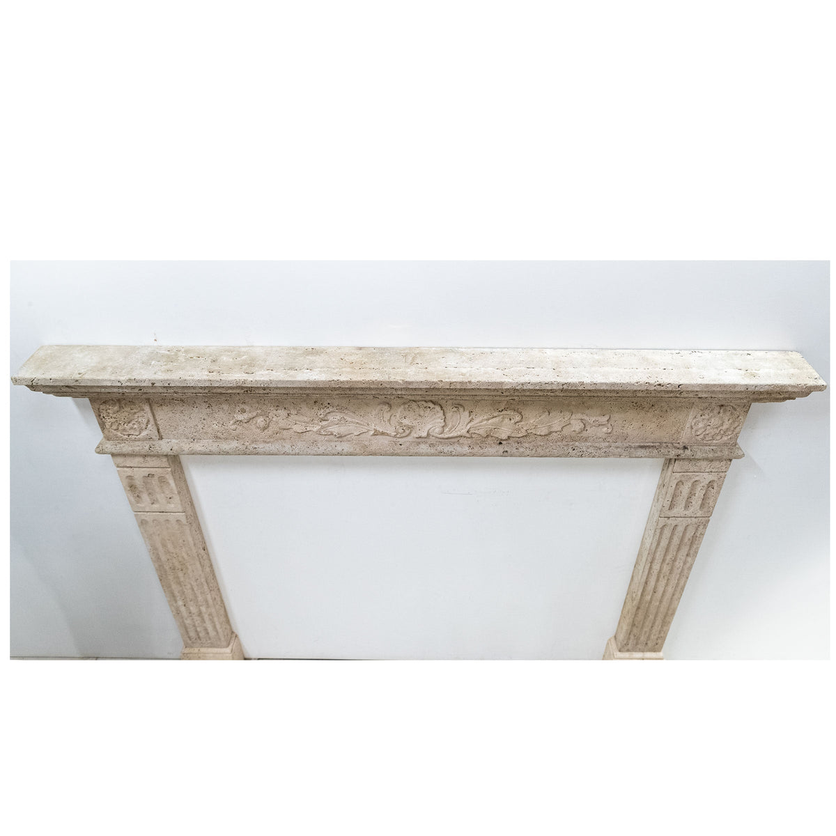 Antique Rustic Travertine Fireplace Surround