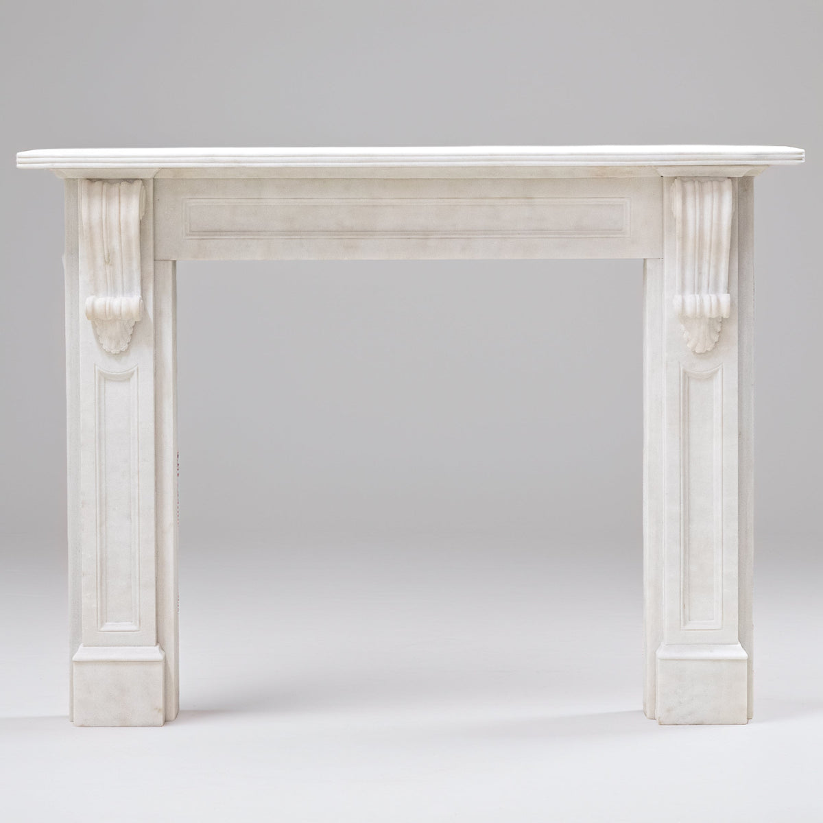 Reclaimed Statuary Marble Victorian Style Chimneypiece with Corbels