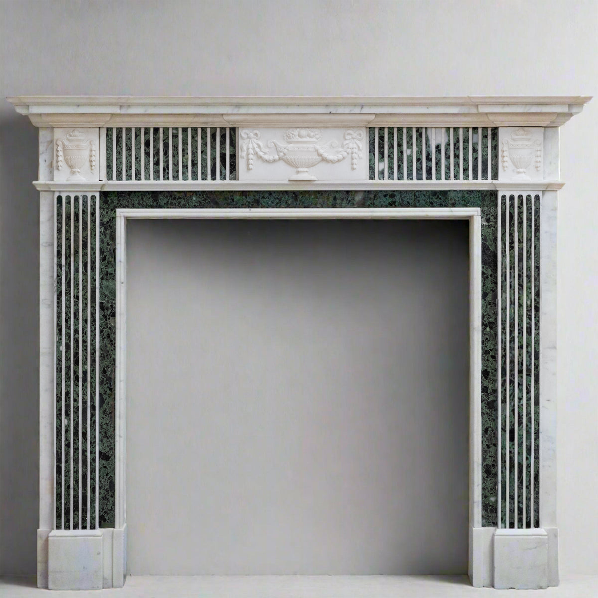 Reclaimed Georgian Style Statuary &amp; Verde Marble Surround (Pair Available) | The Architectural Forum