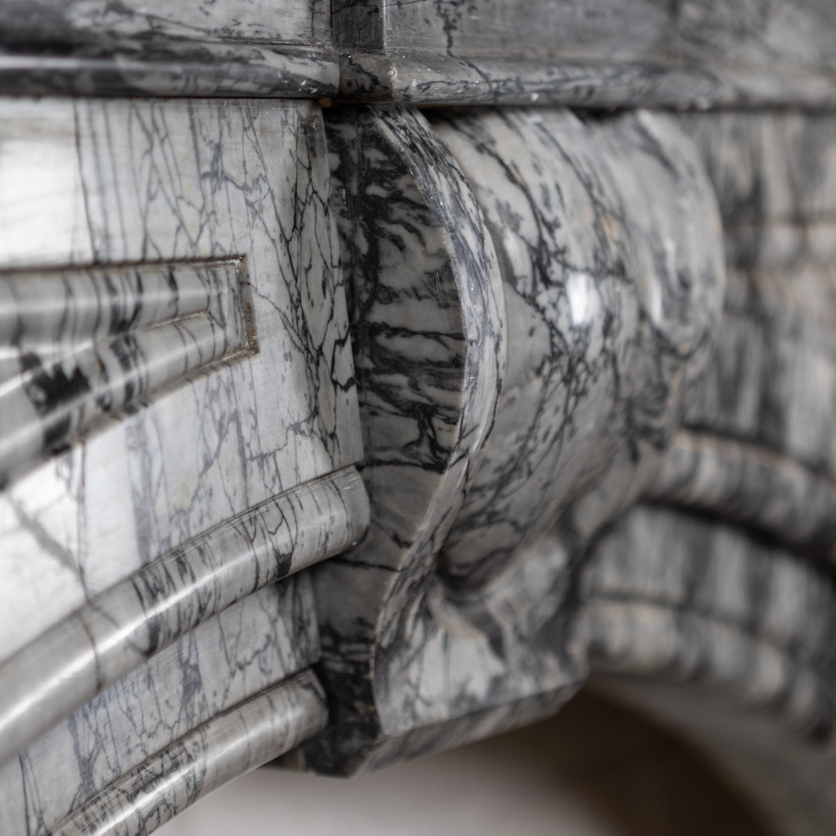 Antique Victorian Grey Bardiglio Marble Arched Chimneypiece | The Architectural Forum