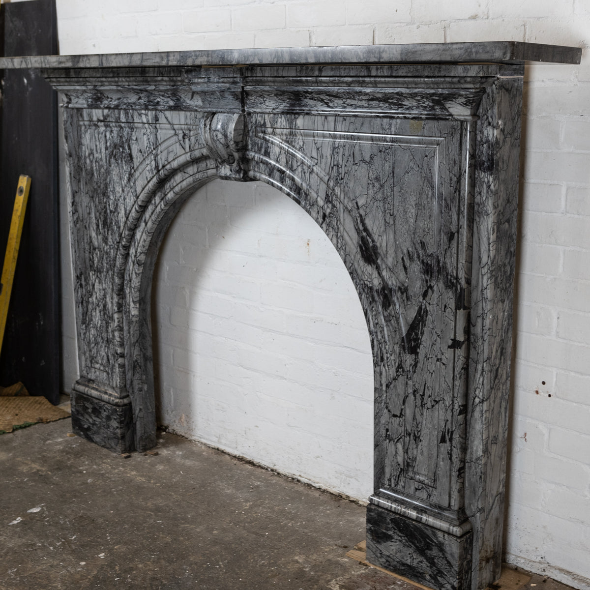 Antique Victorian Grey Bardiglio Marble Arched Chimneypiece | The Architectural Forum