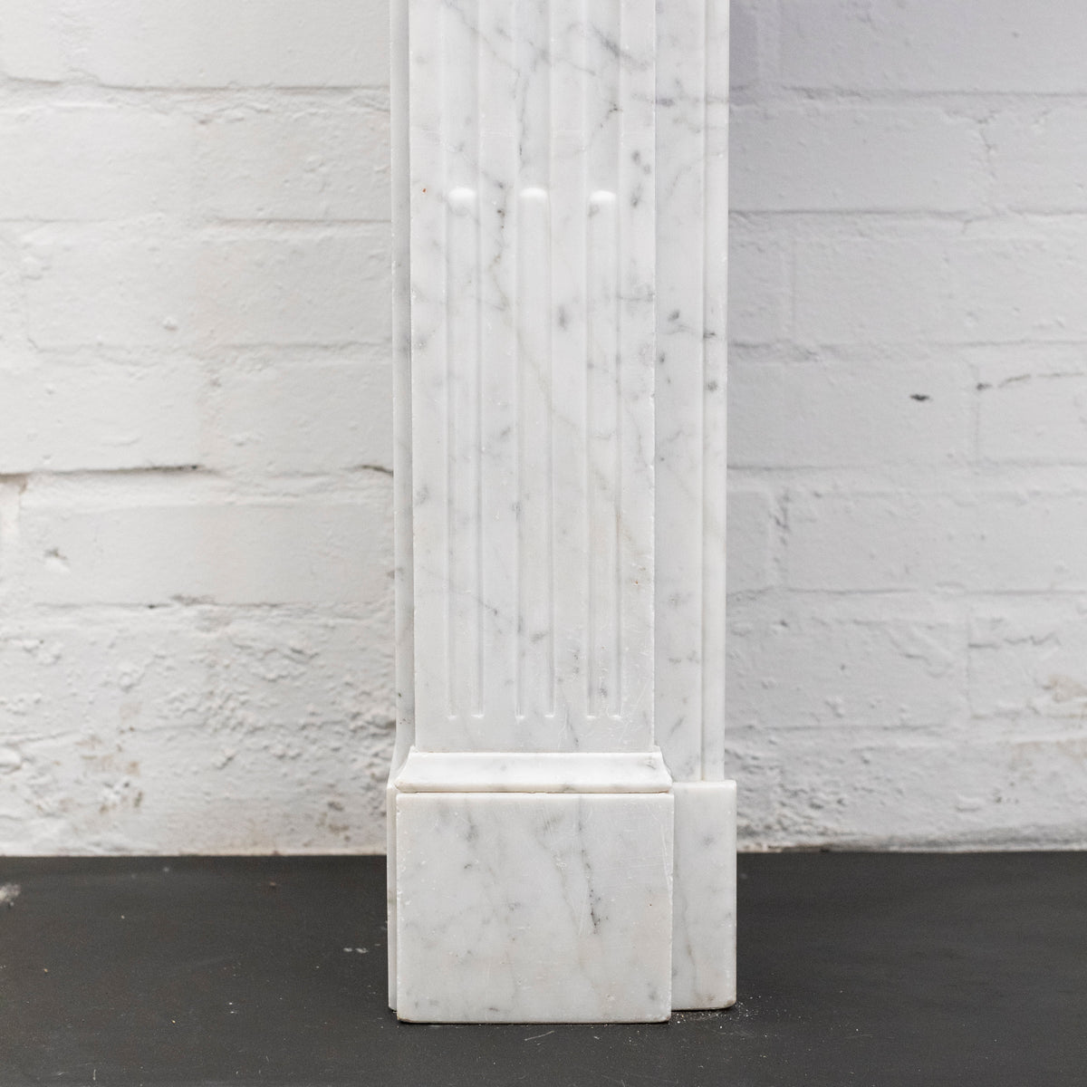 Reclaimed Louis XVI Style Carved Marble Fireplace in Carrara Marble | The Architectural Forum