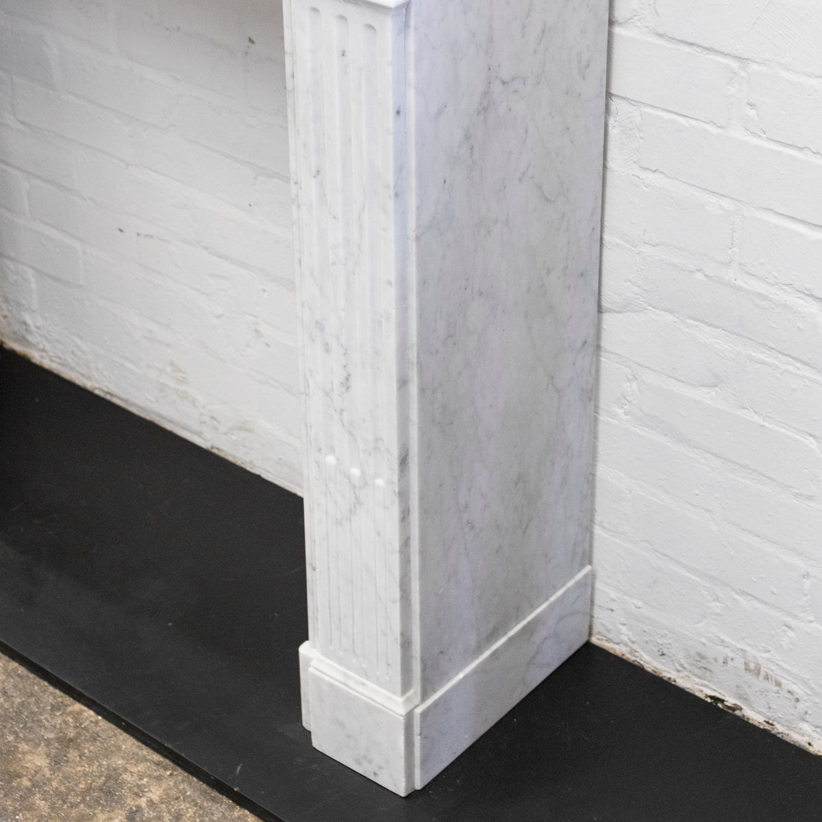 Reclaimed Louis XVI Style Carved Marble Fireplace in Carrara Marble | The Architectural Forum