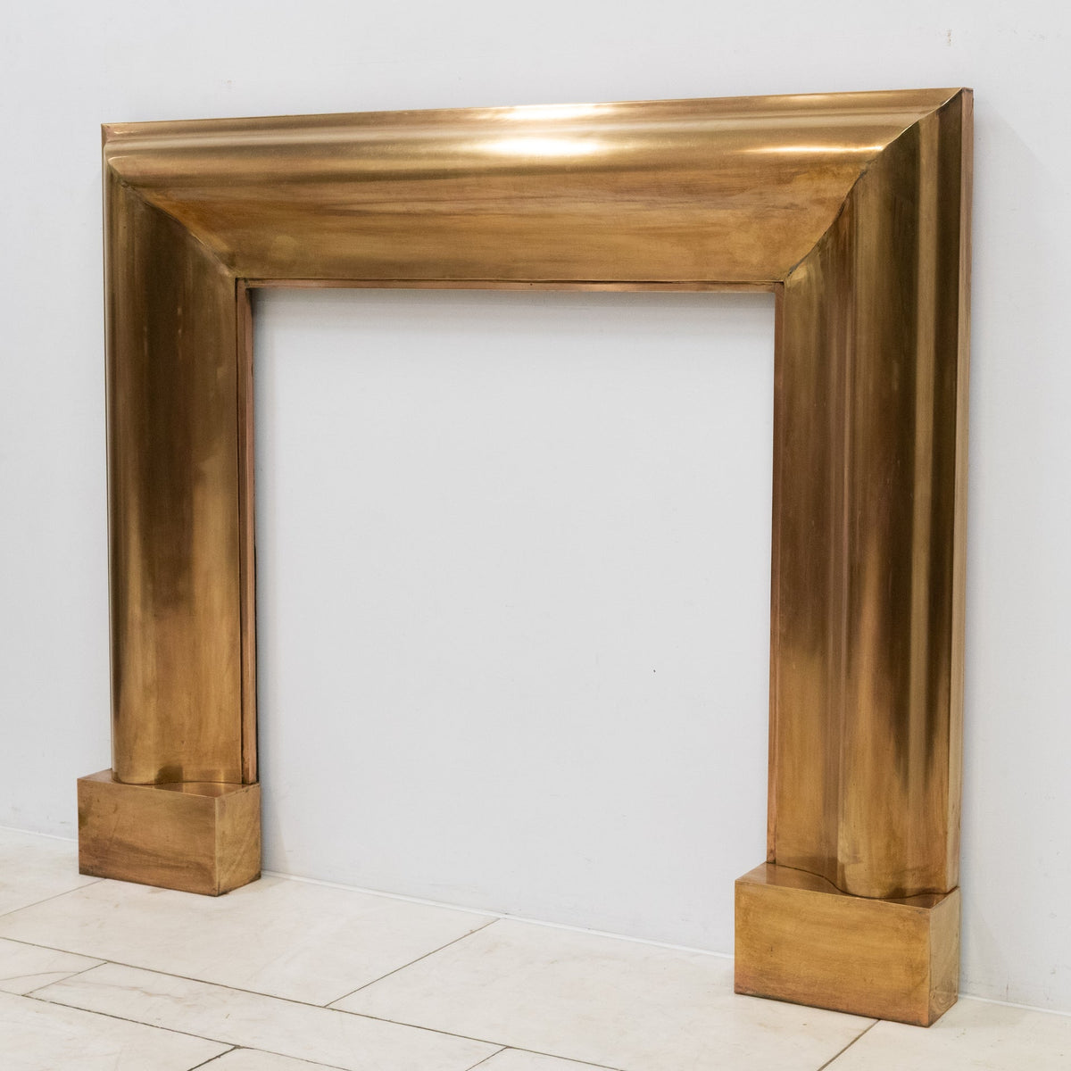 Reclaimed Art Deco Style Brass Bolection Fireplace Surround | Mid Century | The Architectural Forum