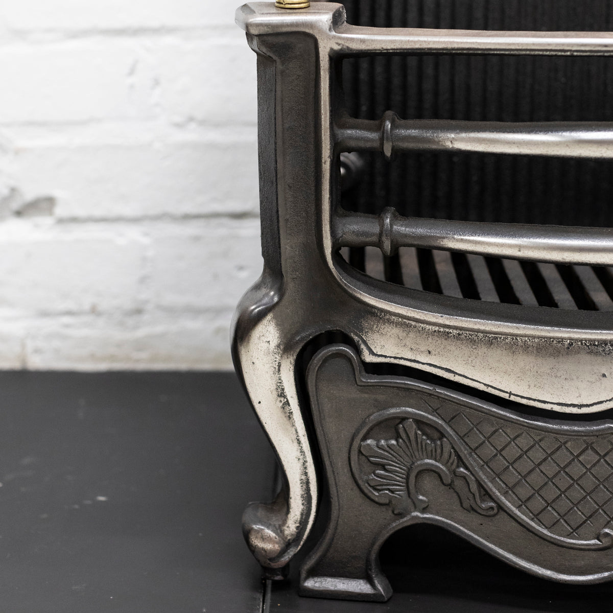 Reclaimed Cast Iron Fire Basket with Finials | The Architectural Forum