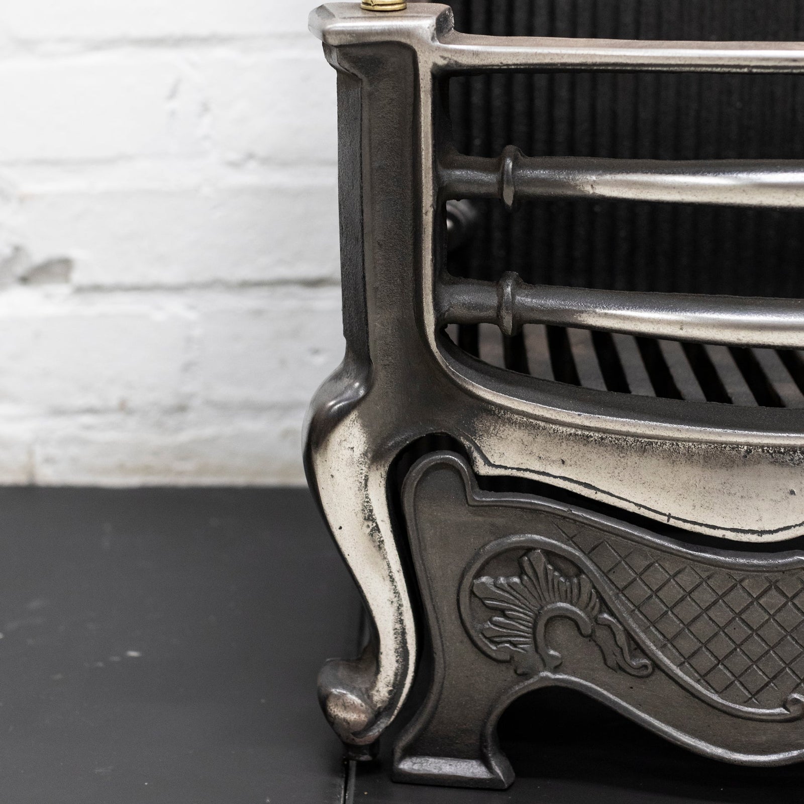 Reclaimed Cast Iron Fire Basket with Finials | The Architectural Forum