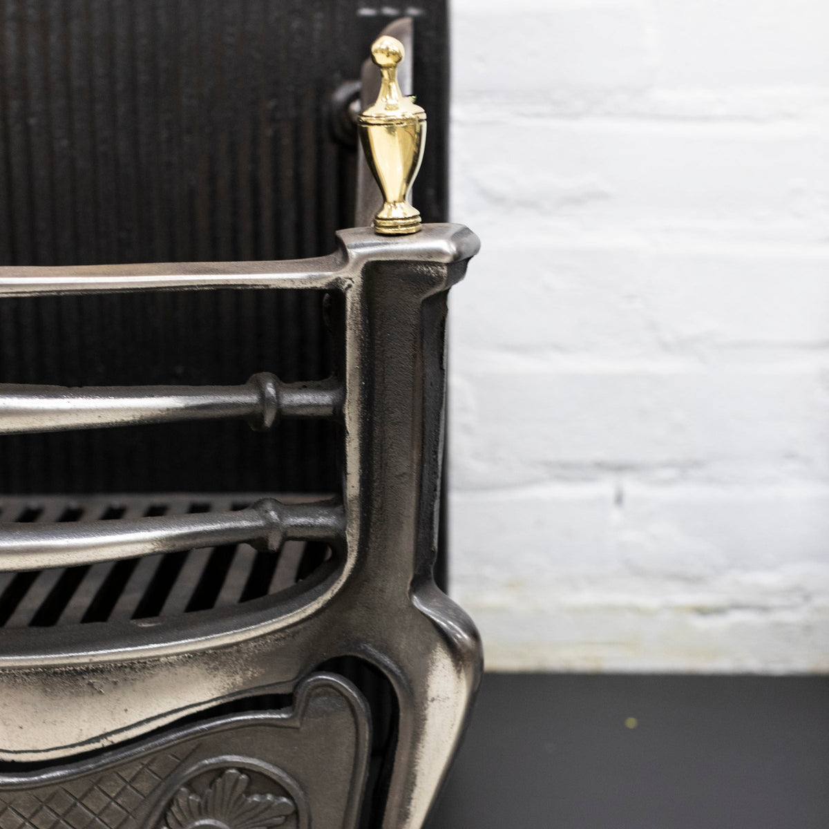 Reclaimed Cast Iron Fire Basket with Finials | The Architectural Forum