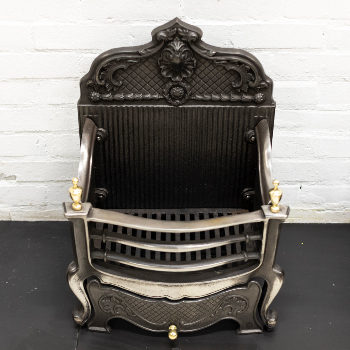 Reclaimed Cast Iron Fire Basket with Finials | The Architectural Forum