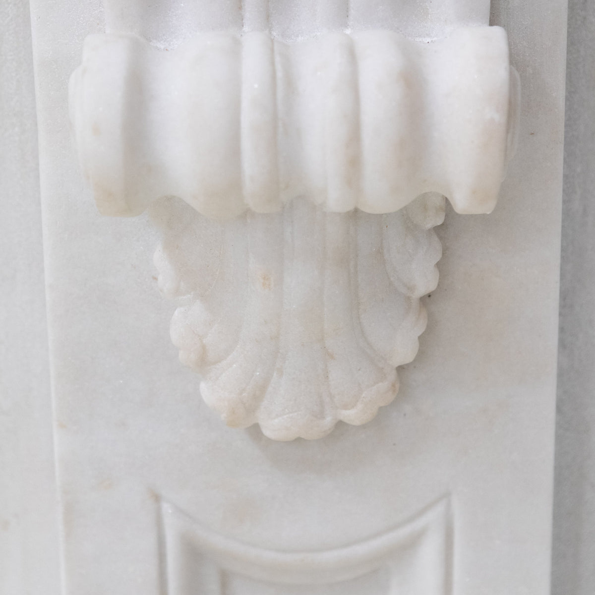 Reclaimed Statuary Marble Victorian Style Chimneypiece with Corbels