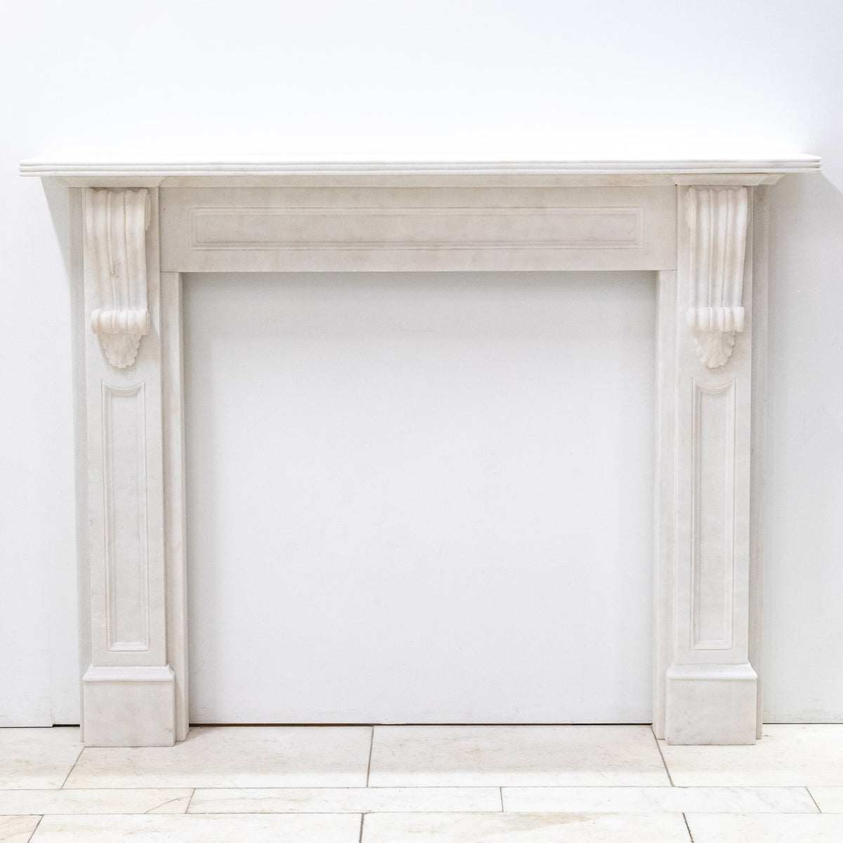 Reclaimed Statuary Marble Victorian Style Chimneypiece with Corbels | The Architectural Forum