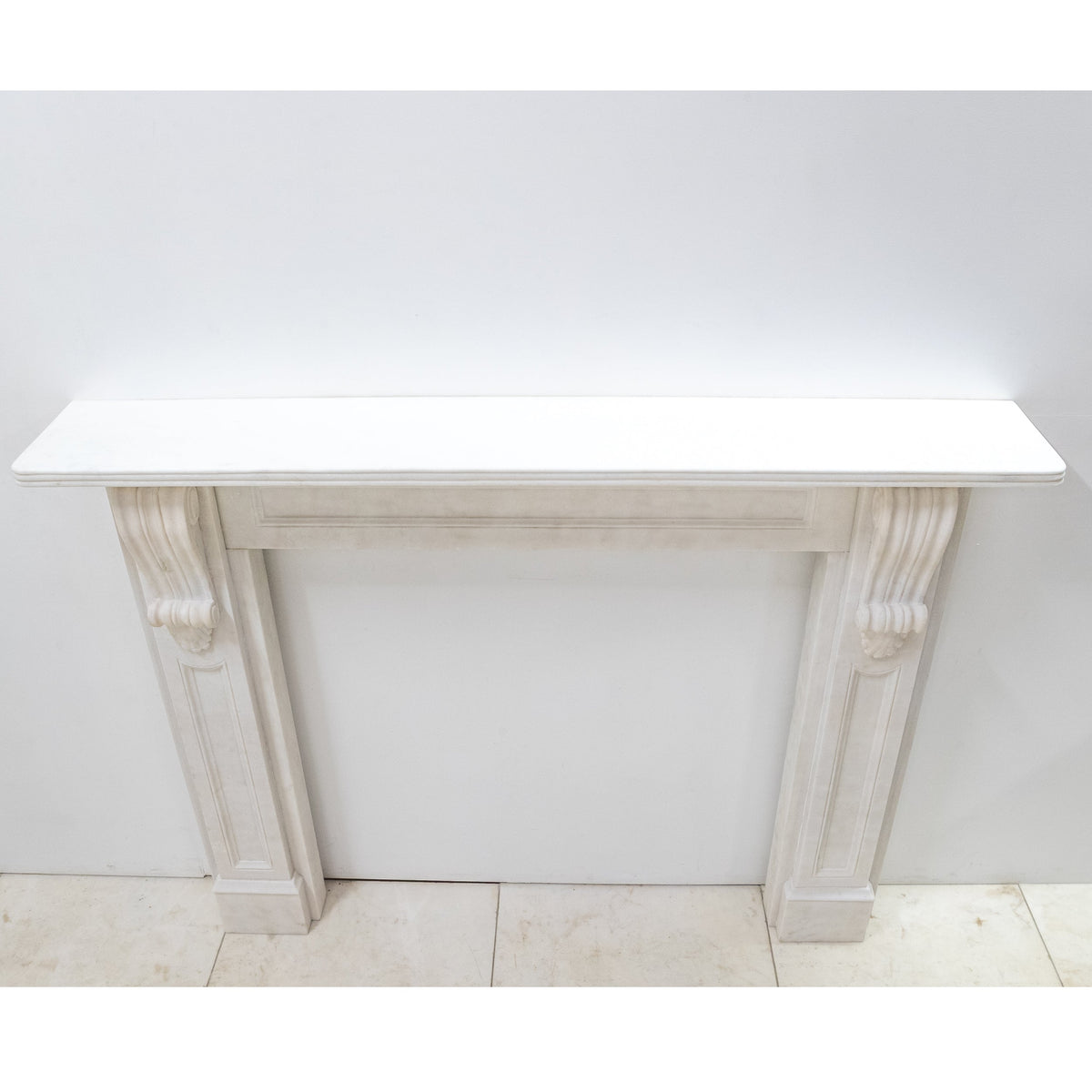Reclaimed Statuary Marble Victorian Style Chimneypiece with Corbels