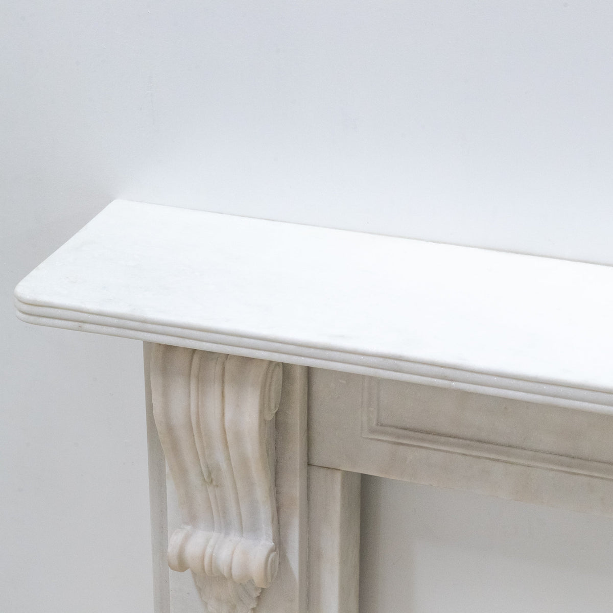 Reclaimed Statuary Marble Victorian Style Chimneypiece with Corbels