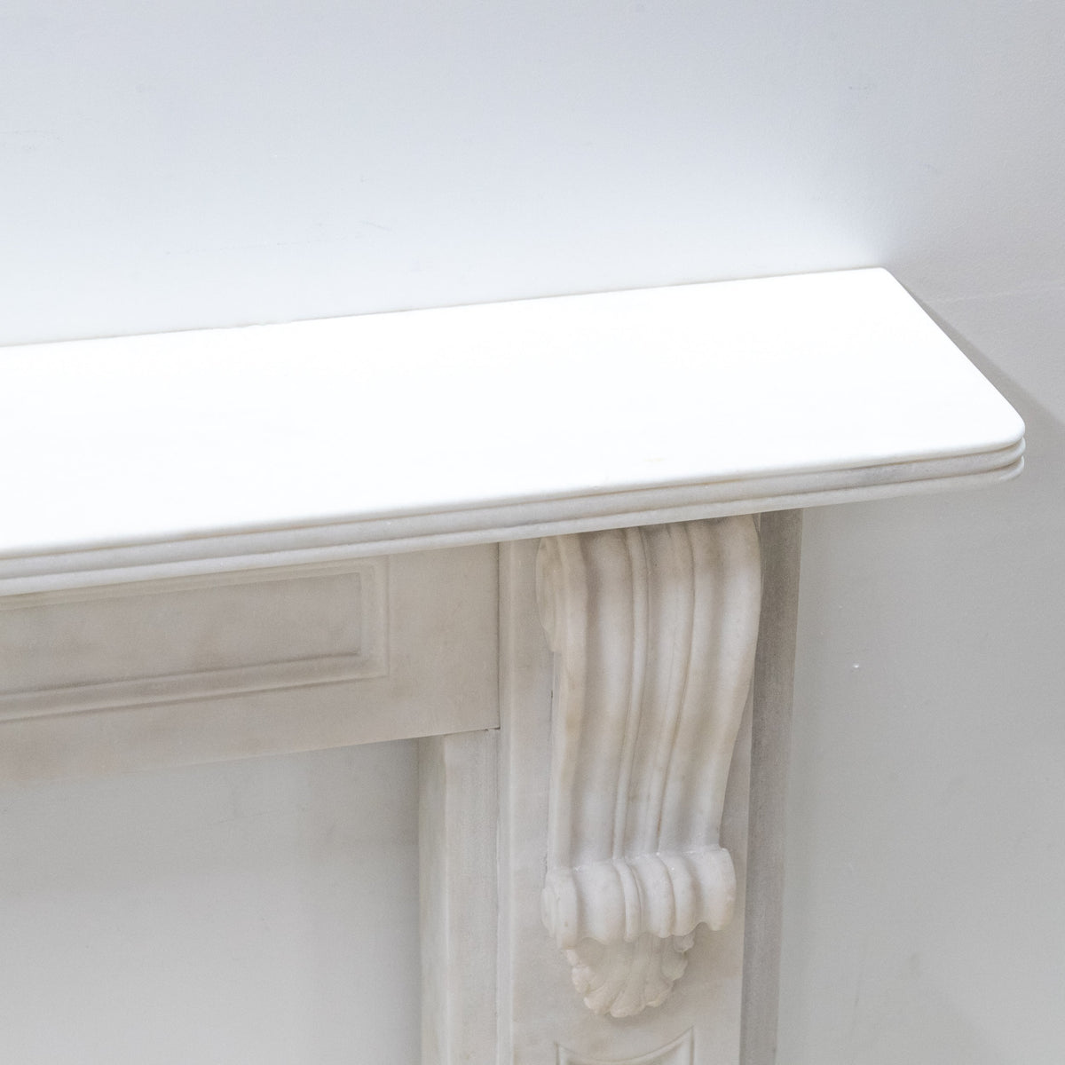 Reclaimed Statuary Marble Victorian Style Chimneypiece with Corbels