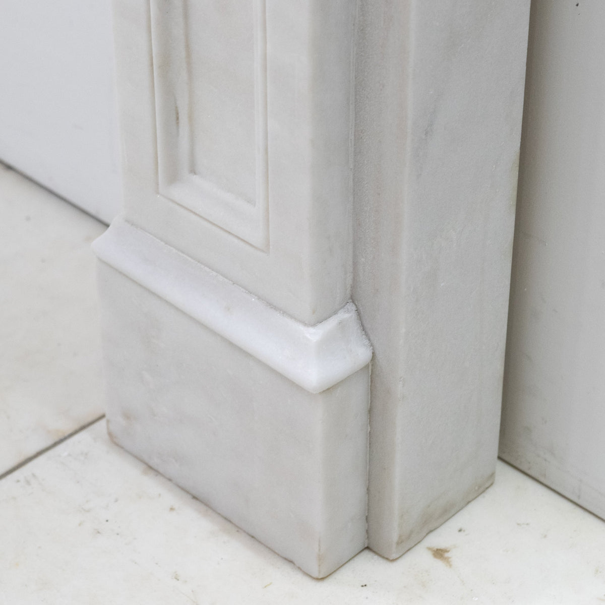 Reclaimed Statuary Marble Victorian Style Chimneypiece with Corbels