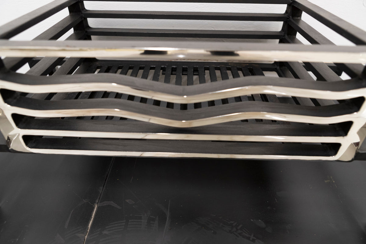 Reclaimed Polished Fire Dogs &amp; Basket | The Architectural Forum