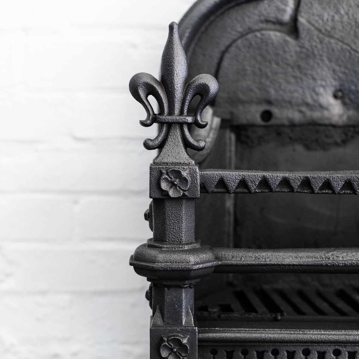 Antique Gothic Revival Cast Iron Fire Basket | The Architectural Forum