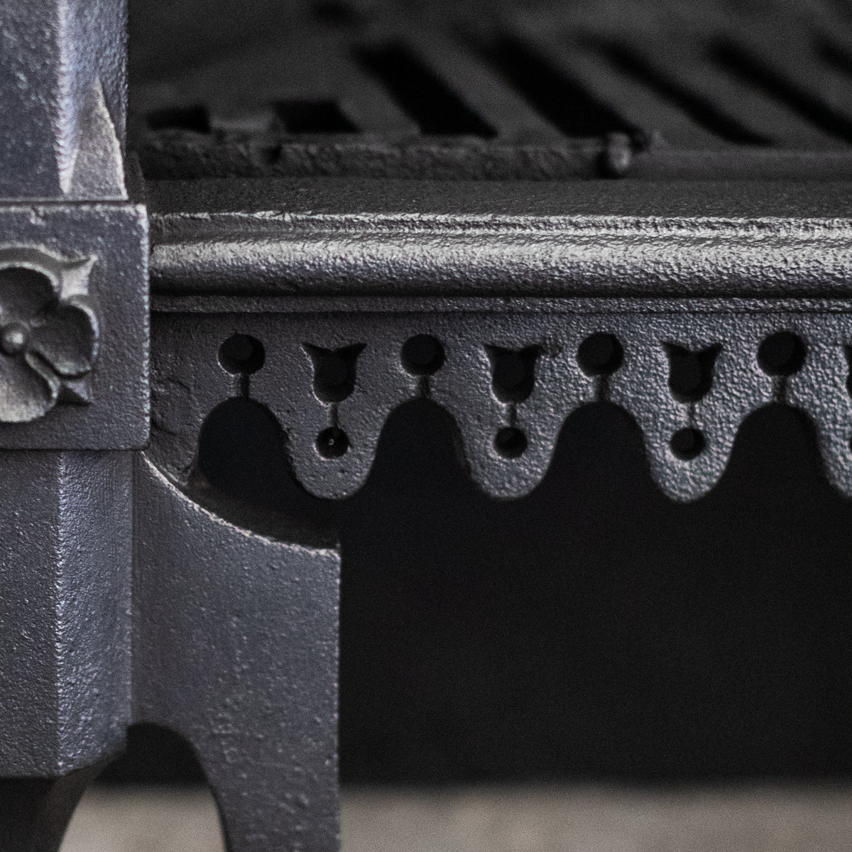 Antique Gothic Revival Cast Iron Fire Basket | The Architectural Forum