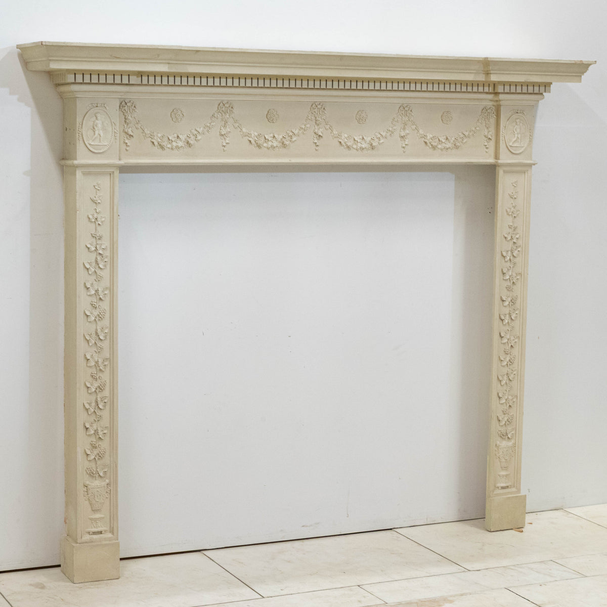 Ornate Wooden Regency Style Fireplace Surround