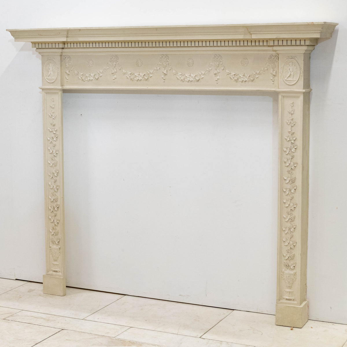 Ornate Wooden Regency Style Fireplace Surround