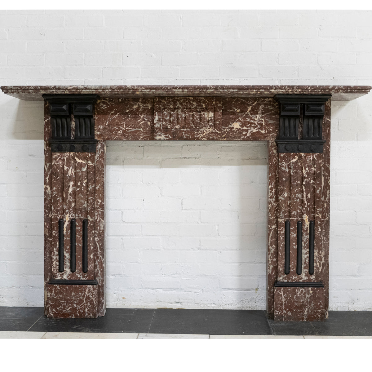 Large Antique Rouge Royal Red Marble Fireplace Surround | The Architectural Forum