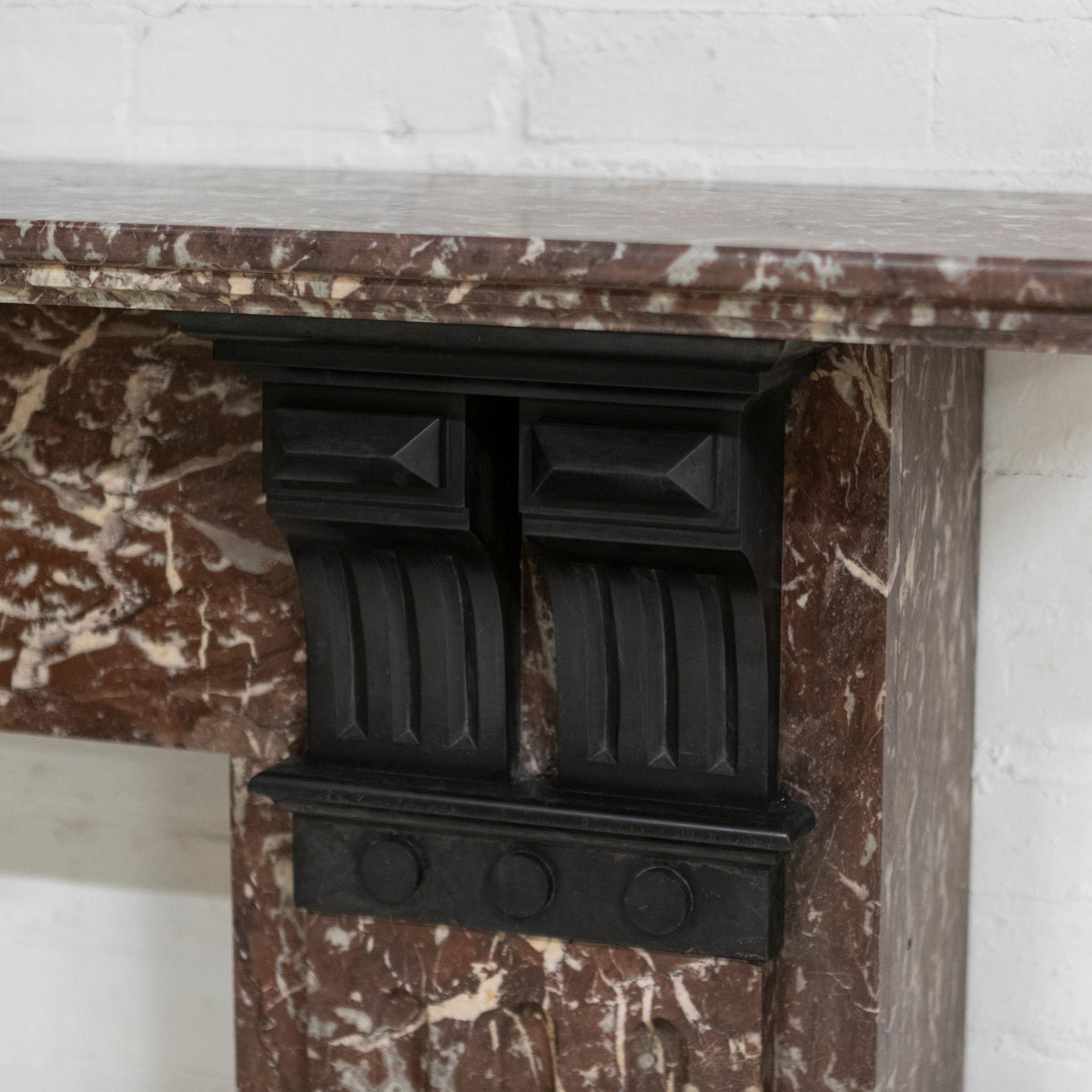 Large Antique Rouge Royal Red Marble Fireplace Surround | The Architectural Forum