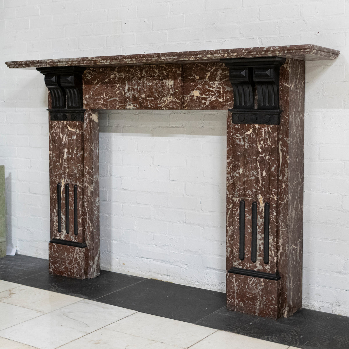 Large Antique Rouge Royal Red Marble Fireplace Surround | The Architectural Forum
