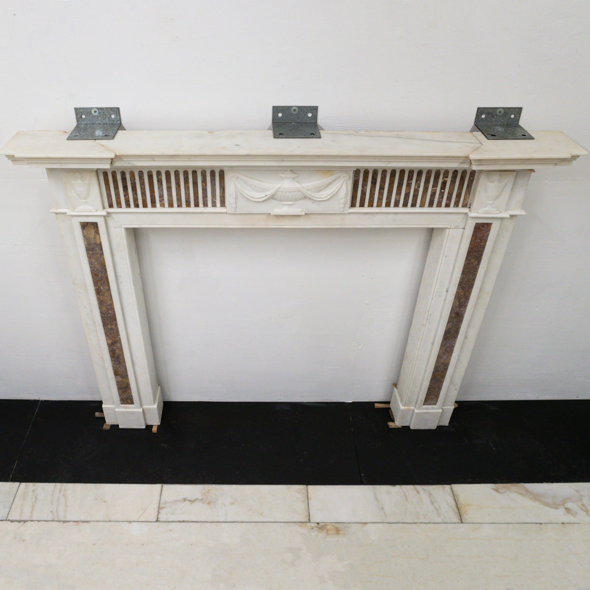 Marble Antique Late Georgian Statuary and Spanish Brocatello Inlay Chimneypiece c.1790 | The Architectural Forum