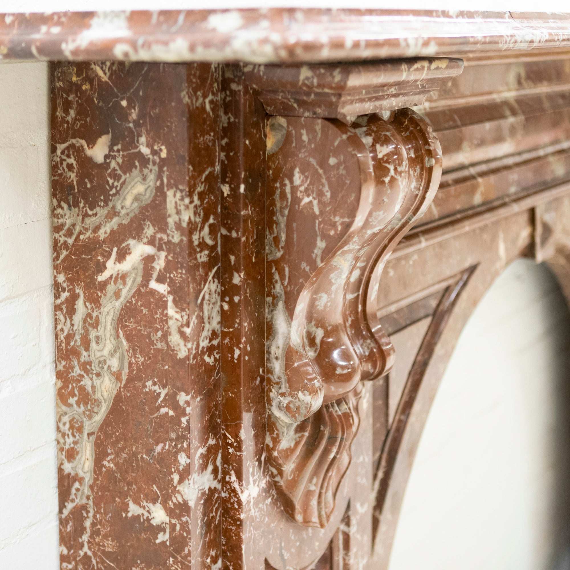 Antique Victorian Arched Rouge Royal Marble Surround | The Architectural Forum