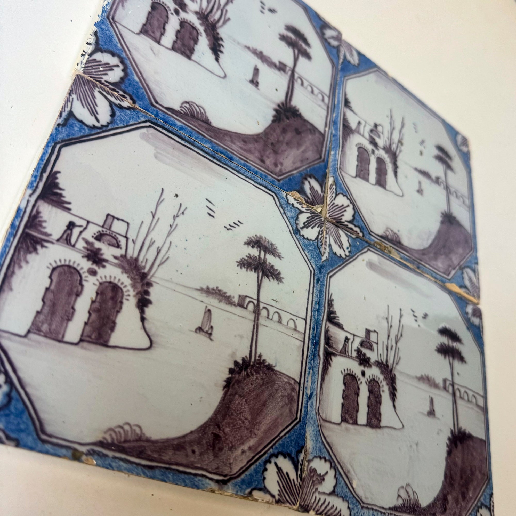 Antique Manganese Blue Dutch Delft Tiles | The Architectural Forum