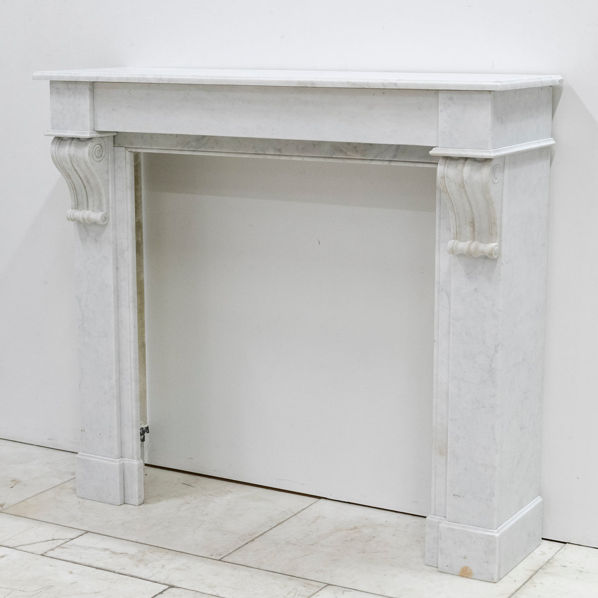 Antique Carrera Marble Fireeplace Surround with Corbels | The Architectural Forum