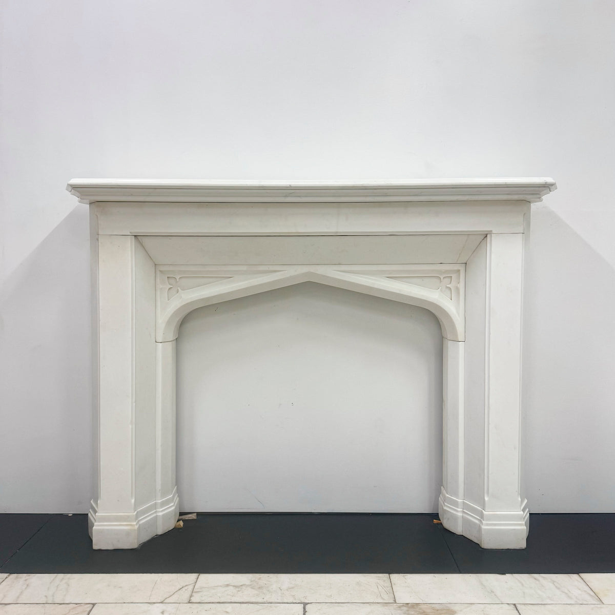 Antique Gothic Revival Statuary Marble Fireplace | The Architectural Forum
