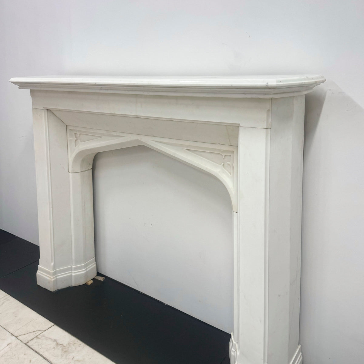 Antique Gothic Revival Statuary Marble Fireplace | The Architectural Forum