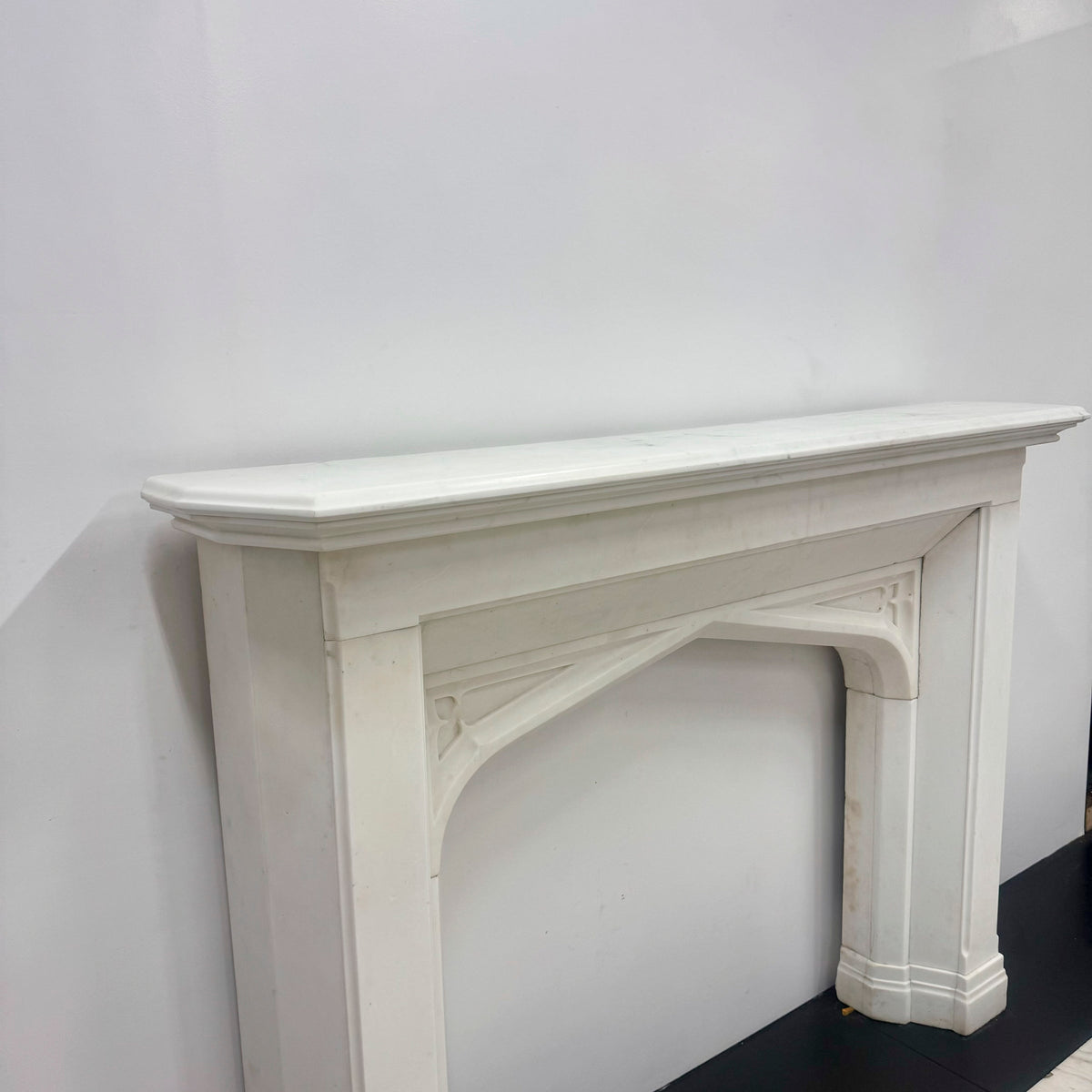 Antique Gothic Revival Statuary Marble Fireplace | The Architectural Forum