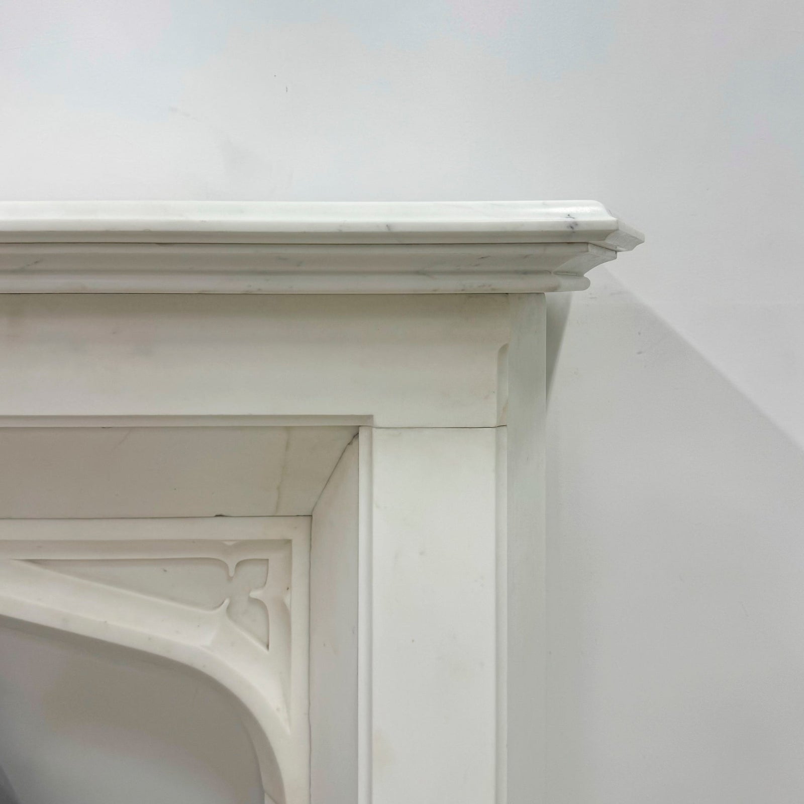 Antique Gothic Revival Statuary Marble Fireplace | The Architectural Forum