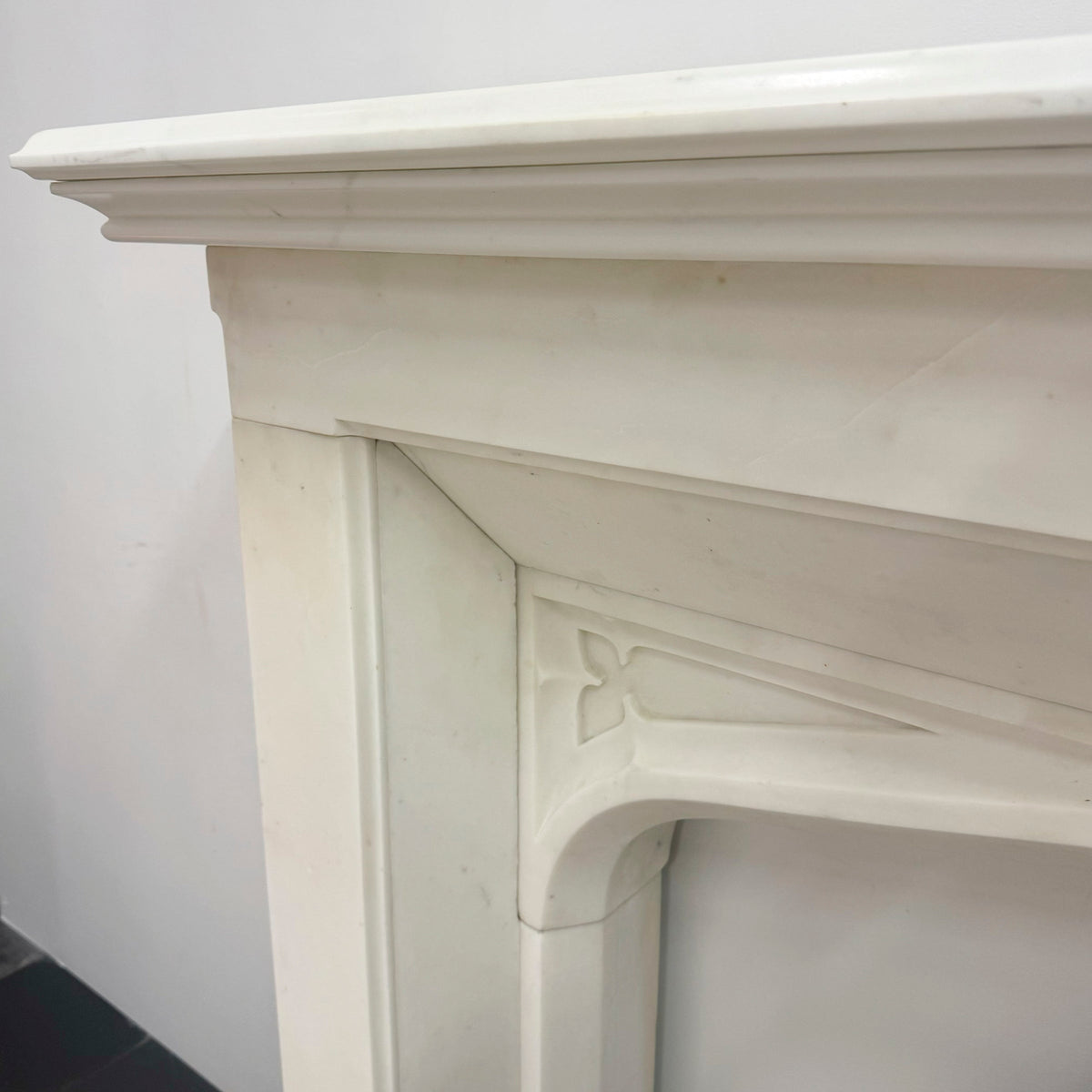 Antique Gothic Revival Statuary Marble Fireplace | The Architectural Forum