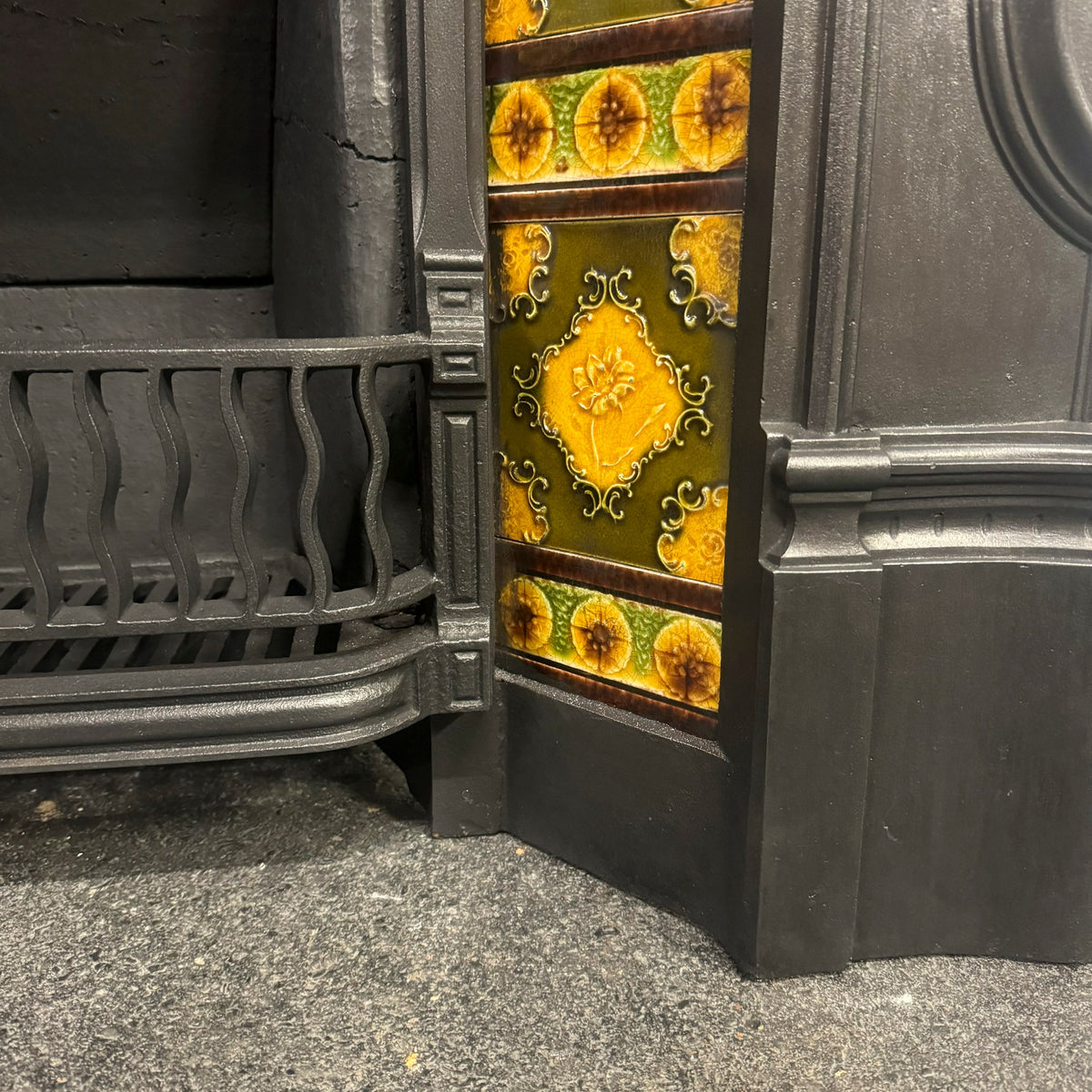 Antique Victorian Tiled Cast Iron Combination Fireplace | The Architectural Forum