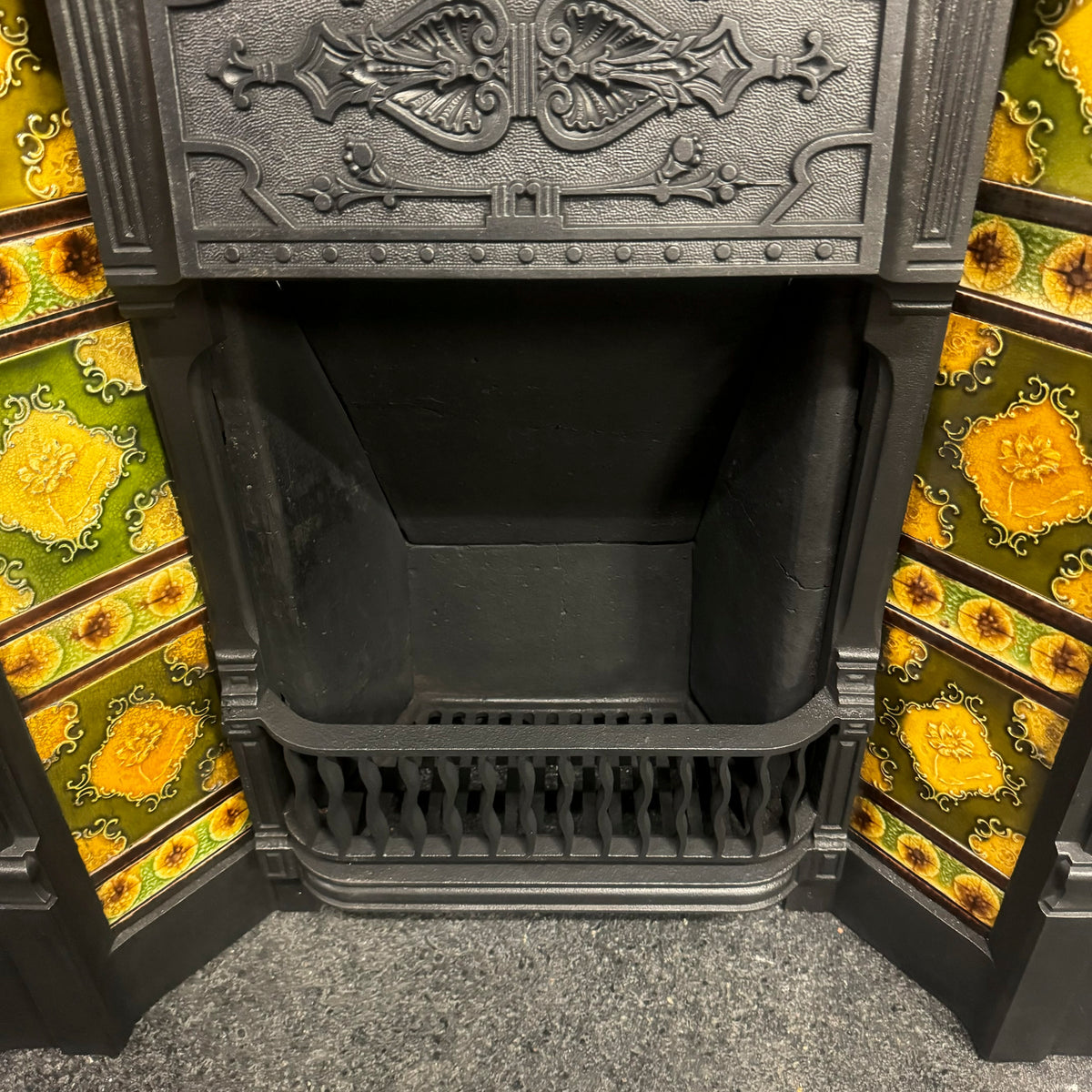 Antique Victorian Tiled Cast Iron Combination Fireplace | The Architectural Forum