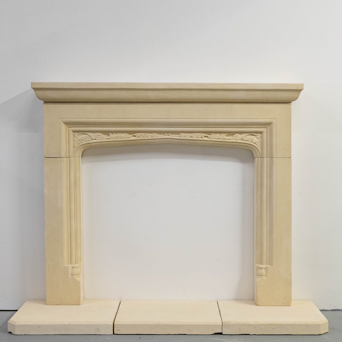 Reclaimed Gothic Revival Style Stone Fireplace Surround with Hearth | The Architectural Forum