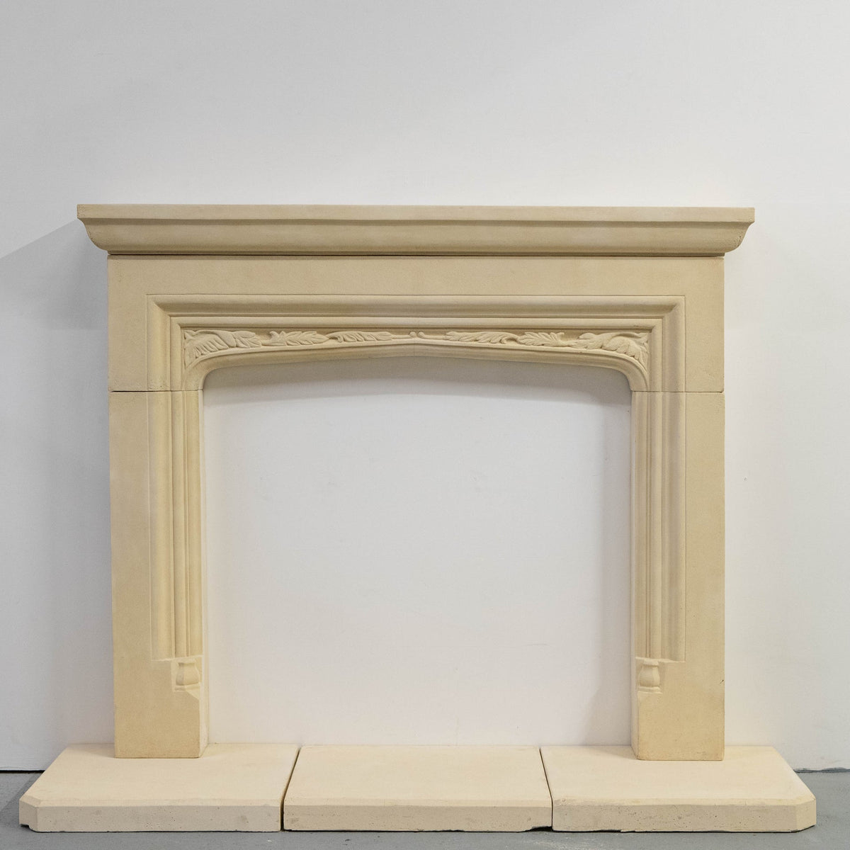 Reclaimed Gothic Revival Style Stone Fireplace Surround with Hearth | The Architectural Forum