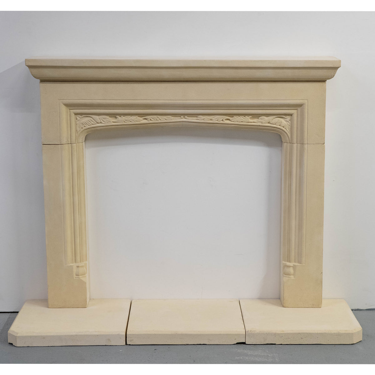 Reclaimed Gothic Revival Style Stone Fireplace Surround with Hearth | The Architectural Forum