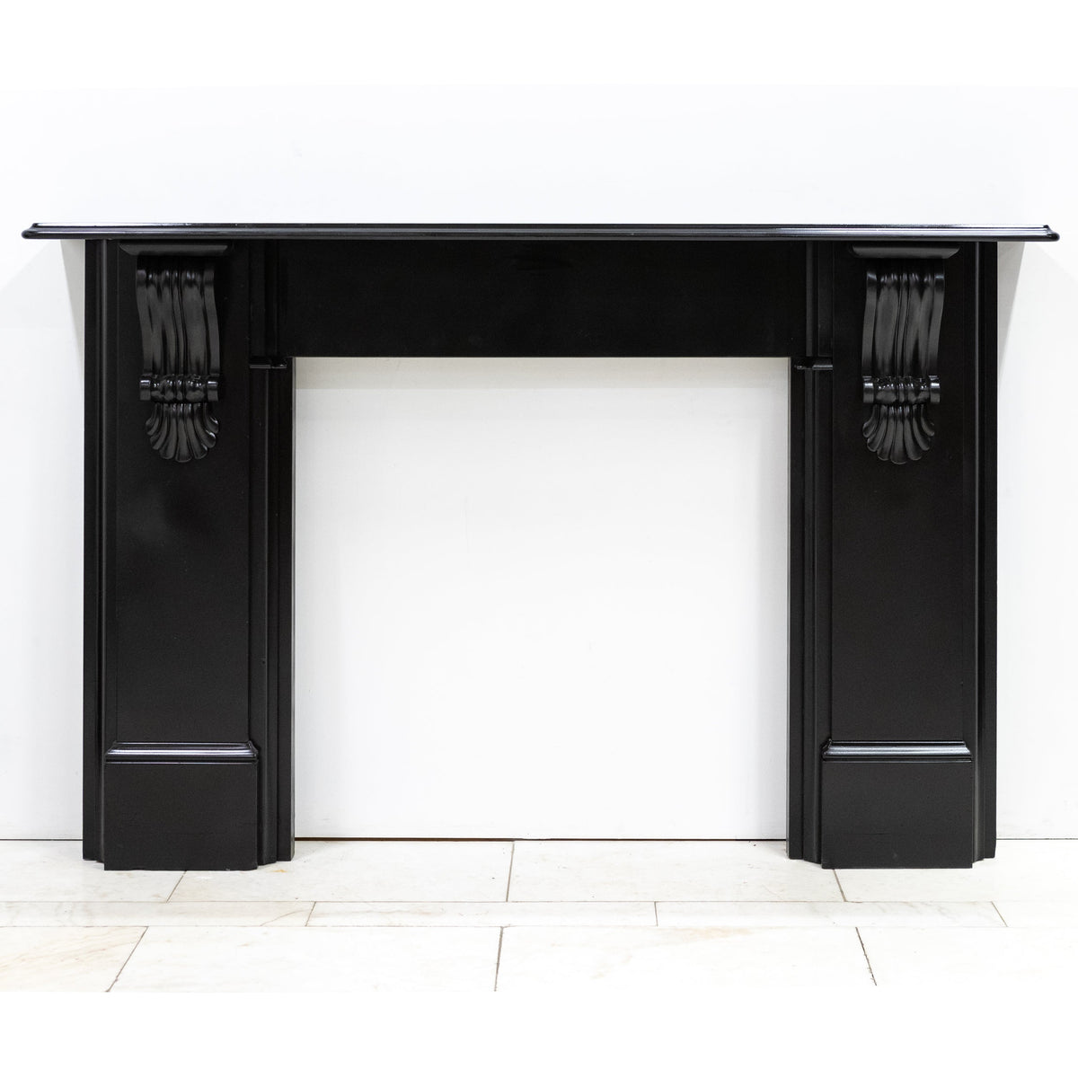 Monumental Antique Victorian Slate Fireplace Surround With Corbels | The Architectural Forum