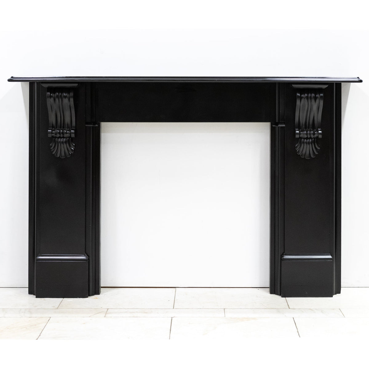 Monumental Antique Victorian Slate Fireplace Surround With Corbels | The Architectural Forum